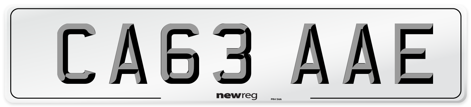 CA63 AAE Number Plate from New Reg